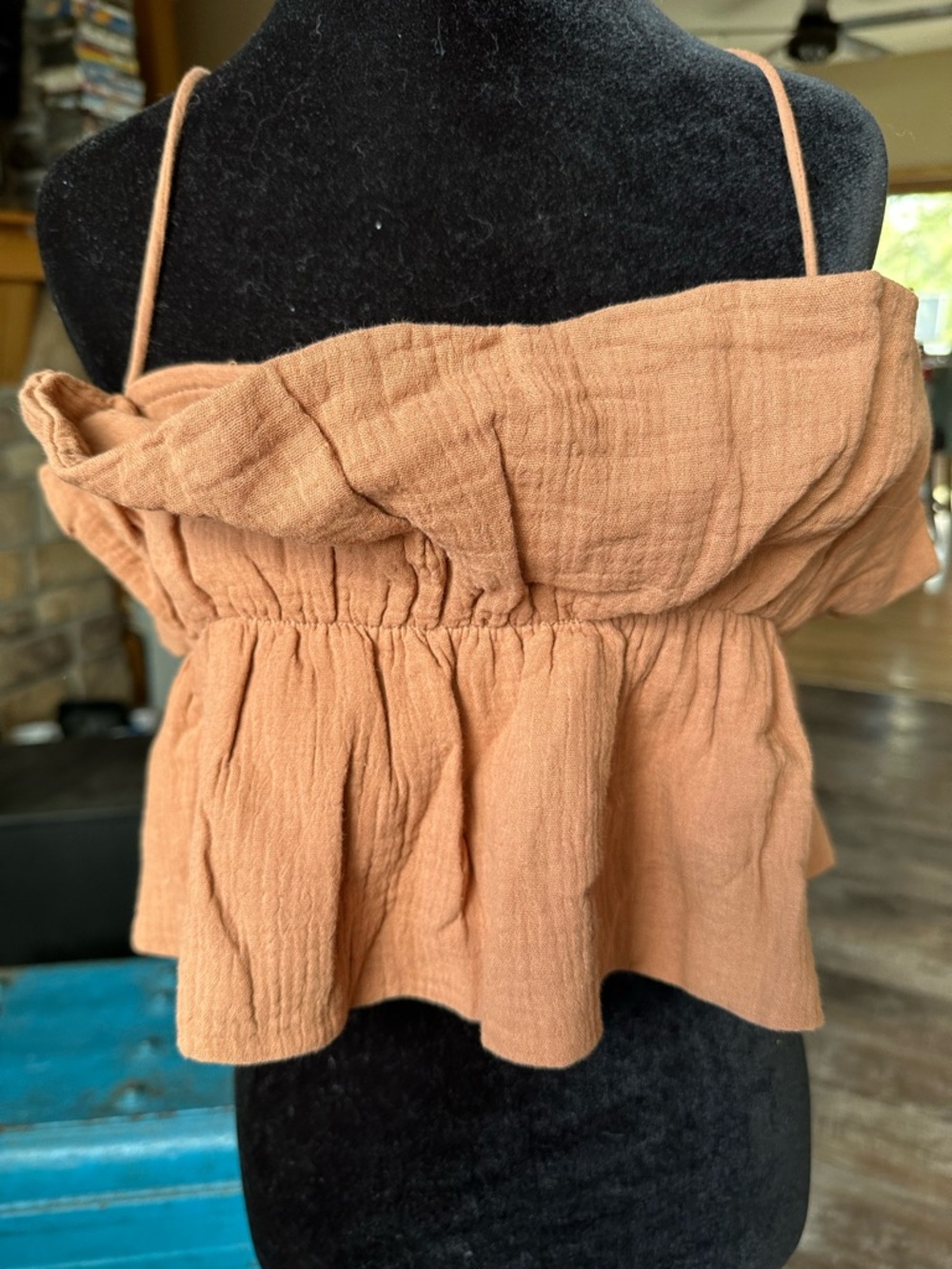 Papermoon Rust Orange Ruffle Peplum Cami